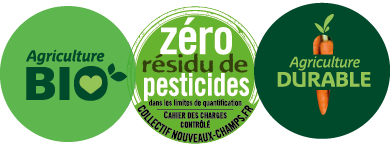 Picto Agriculture bio, Zéro résidu de pesticides, Agriculture durable