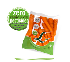Sachet de carottes zéro résidu de pesticides