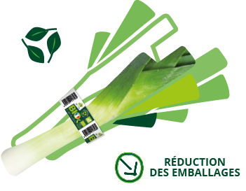 Picto poireau, emballage papier recyclable et réduction des emballages